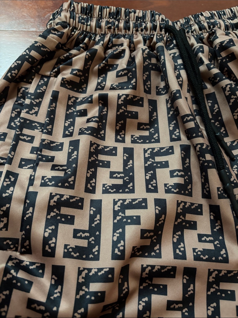 Beige and Black Patterned Lounge Pants - Picture 6 of 7